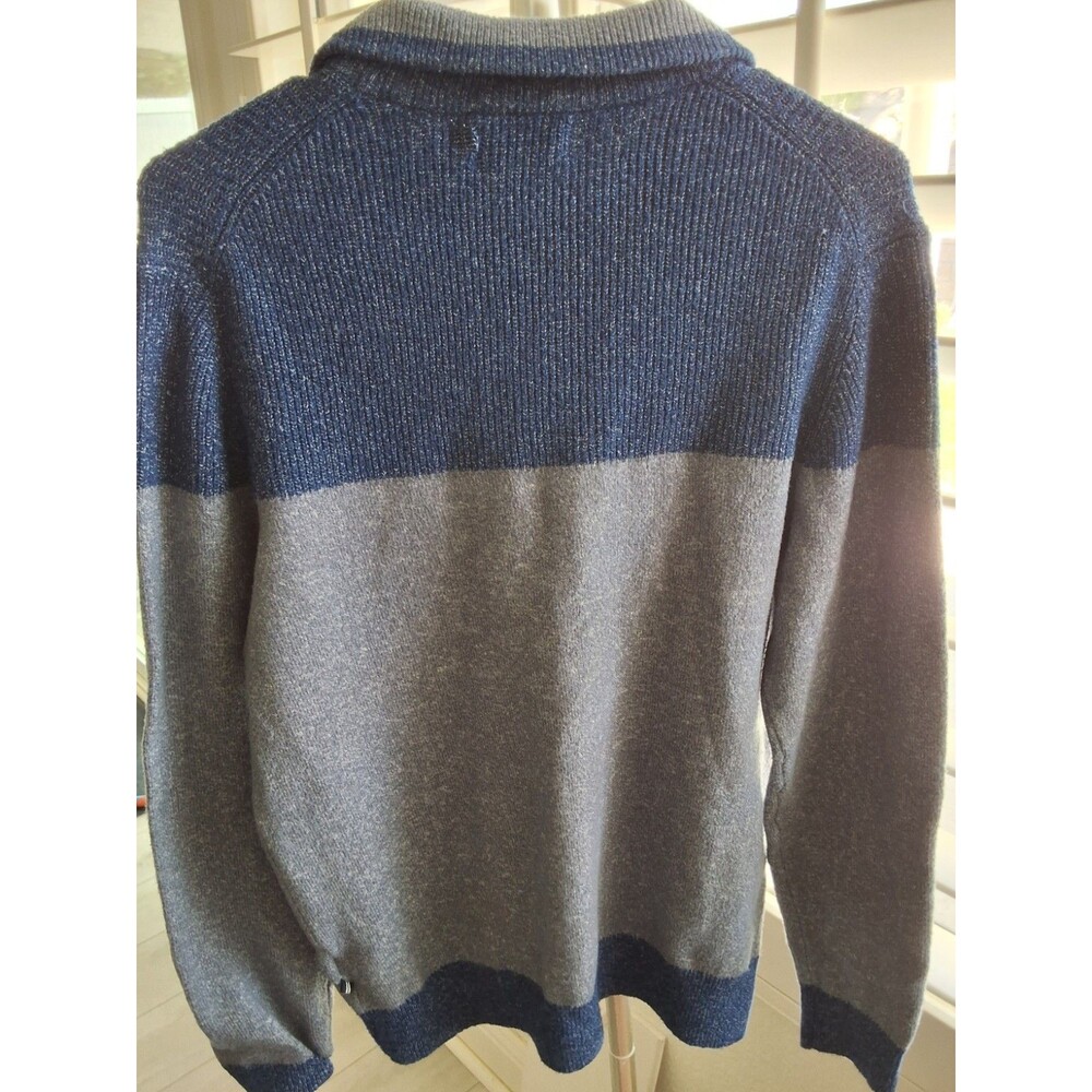 ​Nautica Sweater Blue Grey Colorblock Button Mock Neck Pullover  Mens S - Picture 5 of 8